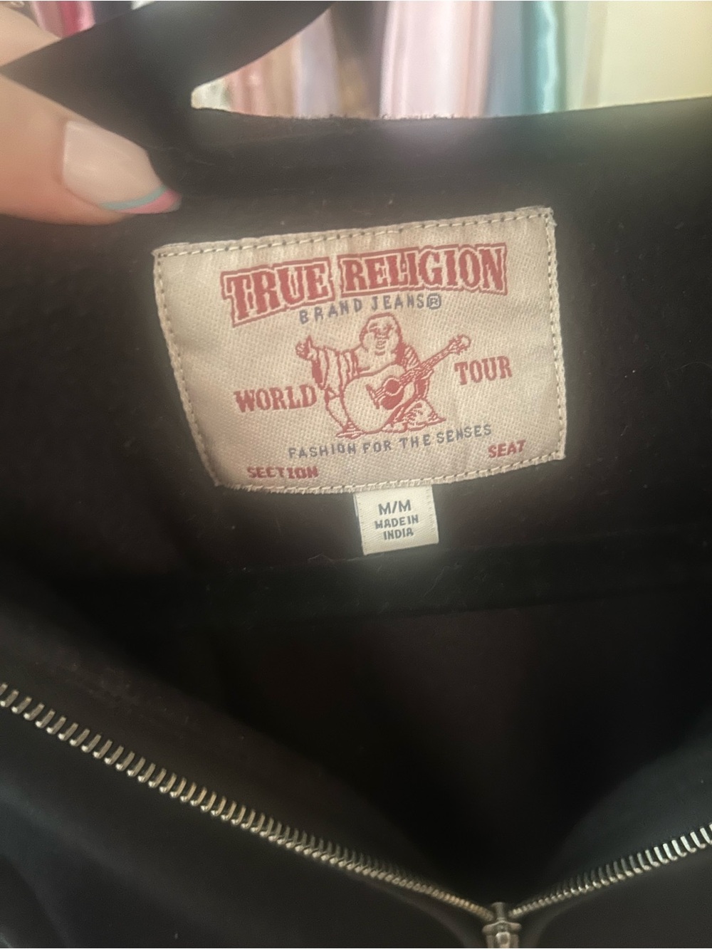 True Religion black zip up hoodie - Picture 4 of 4